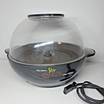 West Bend Stir Crazy 6 Quart Electric Popcorn Maker Corn Popper - 82306, BLACK