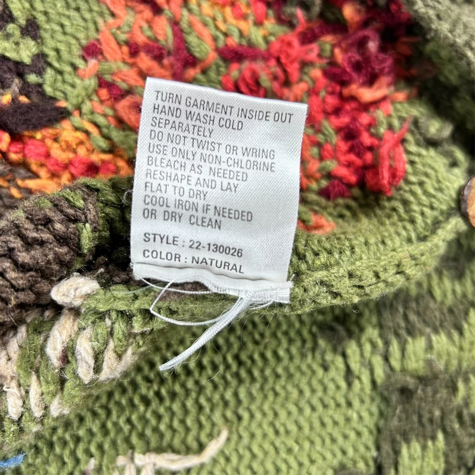 Vtg DAVID BROOKS Hand Knit Sweater Womens L Dog and Bird Ramie Blend Cardigan - Image 4 of 4