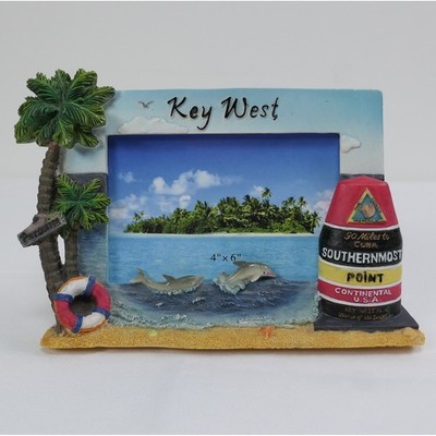 Key West Southernmost Point Dolphin Tropical 4x6 Resin Souvenir Picture Frame
