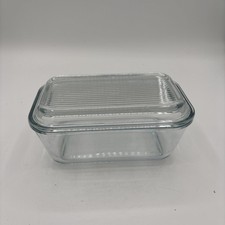 Plato para hornear pan pan vintage Marinex Brasil vidrio 7" o plato de mantequilla con tapa