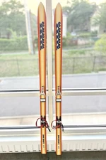 Vintage 1970s K2 Skis 244 Shorts Orange Yellow 180cm with GEZE Bindings