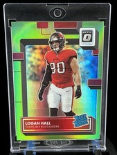 2022 Donruss Optic Logan Hall Lime Green Prizm Rated Rookie /35 #299 Buccaneers