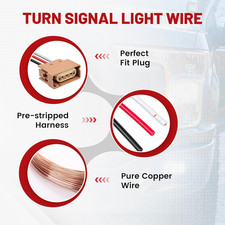 2U5Z13411SA Turn Signal Light Socket with 3 Wire Pigtail YF1Z13411CA Fit for ...