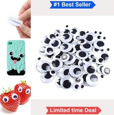 600 Pieces Wiggle Eyes 10mm to 40mm Assorted Sizes Self-Adhesive Plastic for