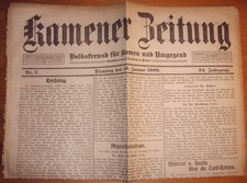Kamen Zeitung 16.1.1906 Westfalen