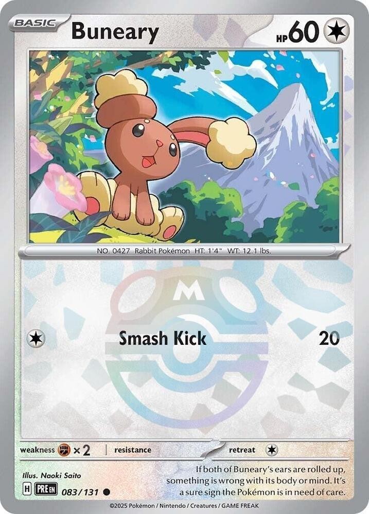 Buneary (Master Ball Pattern) Common SV: Prismatic Evolutions 083/131 LP-NM