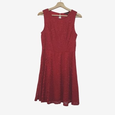 City Triangles Size Medium Floral Lace Fit and Flare Sleeveless Skater Dress