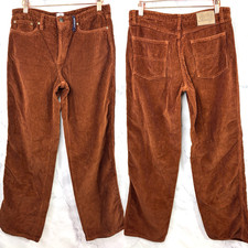 Vintage 90s Y2K Rusty Brown corduroy pants Baggy 28 Cali girl billabong retro
