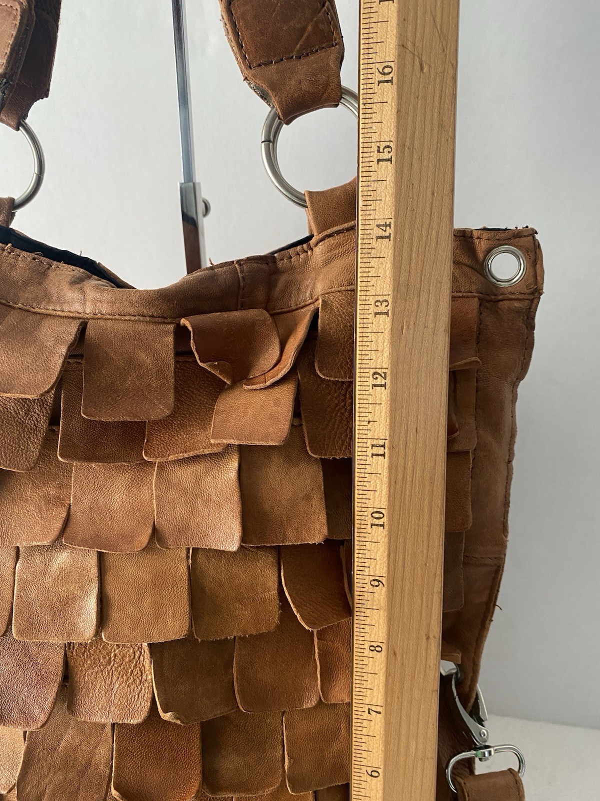 Genuine Leather Patchwork Tote Shoulder Crossbody… - image 7