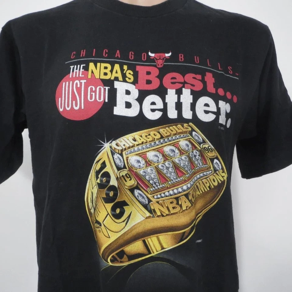 Chicago Bulls 1996 мужской большой винтажный черная рубашка чемпионата кольцо черный - Изображение 3 из 4