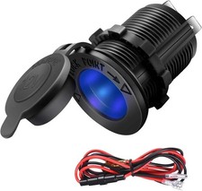 12v Waterproof Marine Cigarette Lighter Socket Blue Led Power Outlet Boat Car Rv 12v Waterproof Marine Cigarette Lighter Socket Blue Led Power Outlet Boat Car Rv