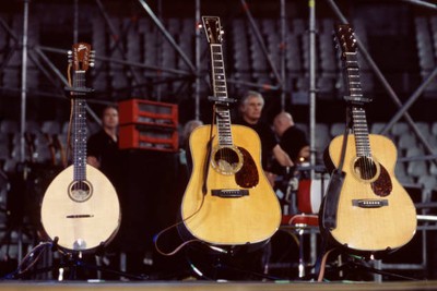 Mark Knopfler's guitars during Dire Straits show in Rome Italy 1983 Old Photo