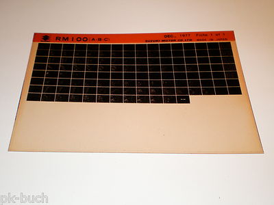 Microfich Ersatzteilkatalog Suzuki RM 100 Stand 12/1977