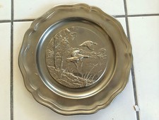 RARO PIATTO IN PELTRO PUNZONATO RAFFIGURANTE GERMANO REALE ANTIQUARIATO