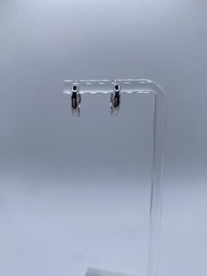 Minimal Chic Polished Sterling Silver Small Wide Dome Huggies' Hoop Earrings