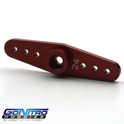 NEW GoNitroHobbies 24T Alum 2 Way Servo Arm Red Hitec FREE US SHIP