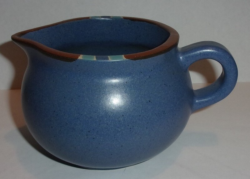 Dansk Mesa Blue Stoneware Creamer Portugal  3.25” d x 3” h