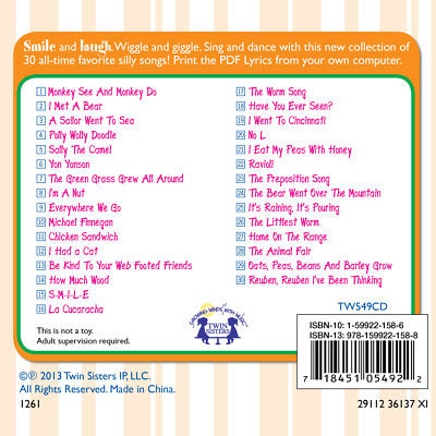 NEW 30 Silly Songs Music CD Children's Kids Music Toddler Fun Dance Laugh