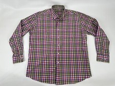 Alan Flusser Men's Shirt Long Sleeve Button Down Multicolor Plaid Check Size L