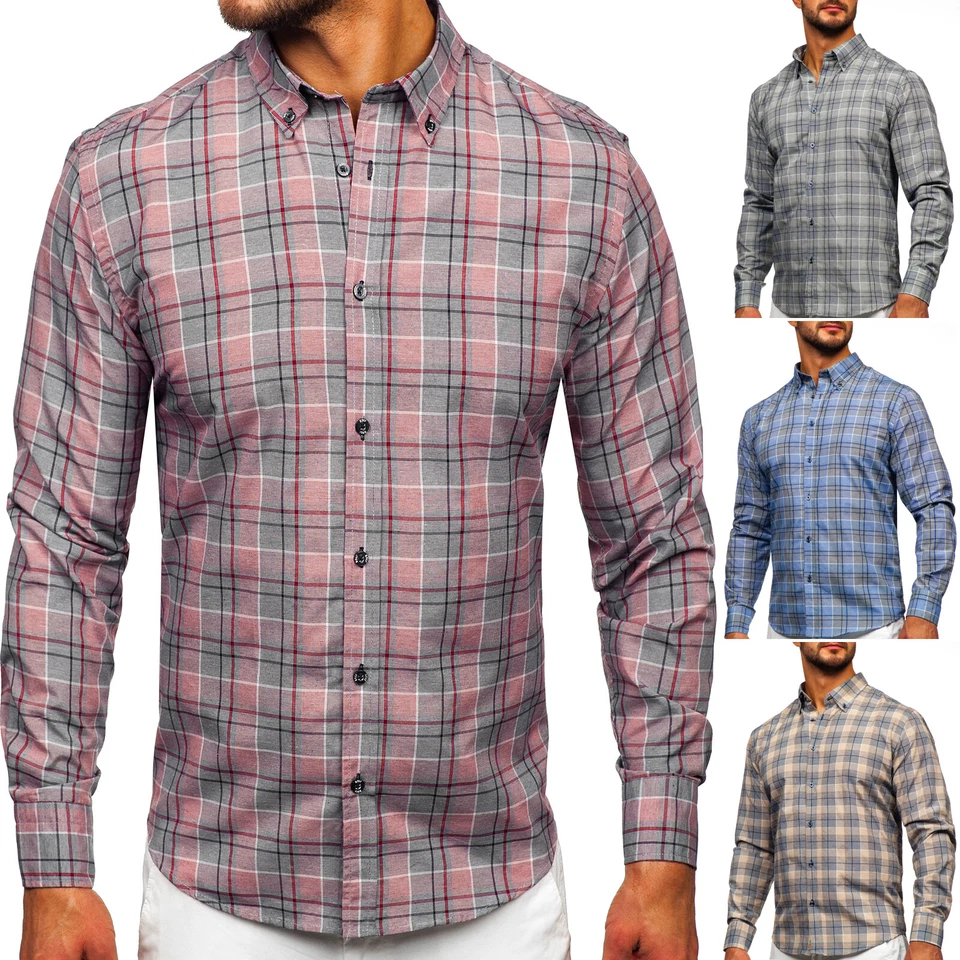 Freizeithemd Hemd Shirt Herrenhemd Slim Fit Classic Casual Herren BOLF Kariert - Bild 1 von 1