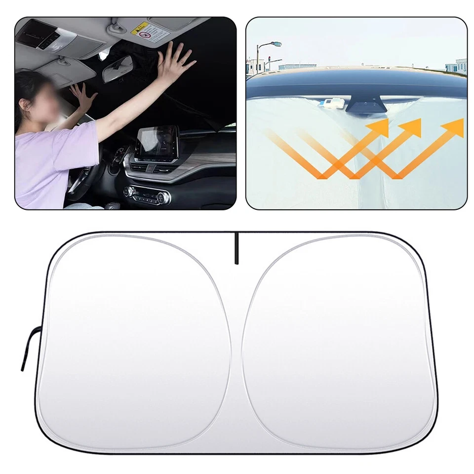 Car Windshield Sun Shade Foldable Umbrella Front Window Cover Visor For Cayenne Foto 2 de 4