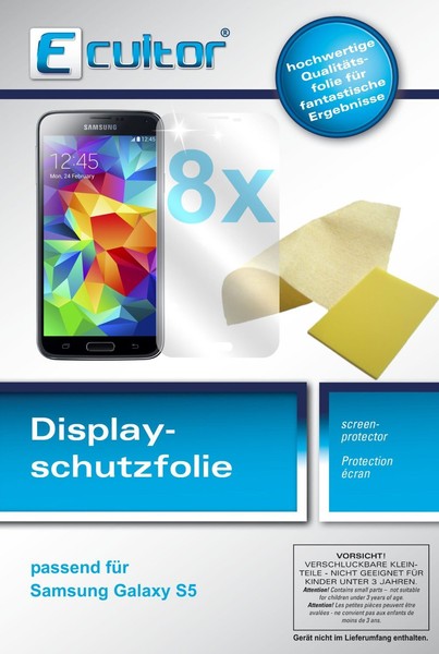 Schutzfolie FüR 8X Samsung Galaxy S5 / S5 Neo Klar Displayschutzfolie Klare-image