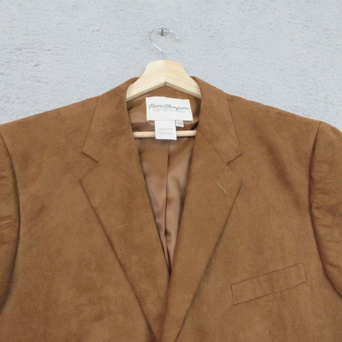 Norm Thompson Jacket Blazer Men 46R Brown Faux Suede Vintage Heritage Classic - Picture 3 of 21