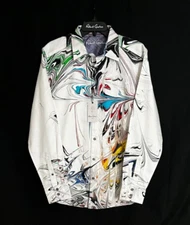 Robert Graham PEYOTE Embroidered $328 Large NWT Classic Fit FREE SHIP L