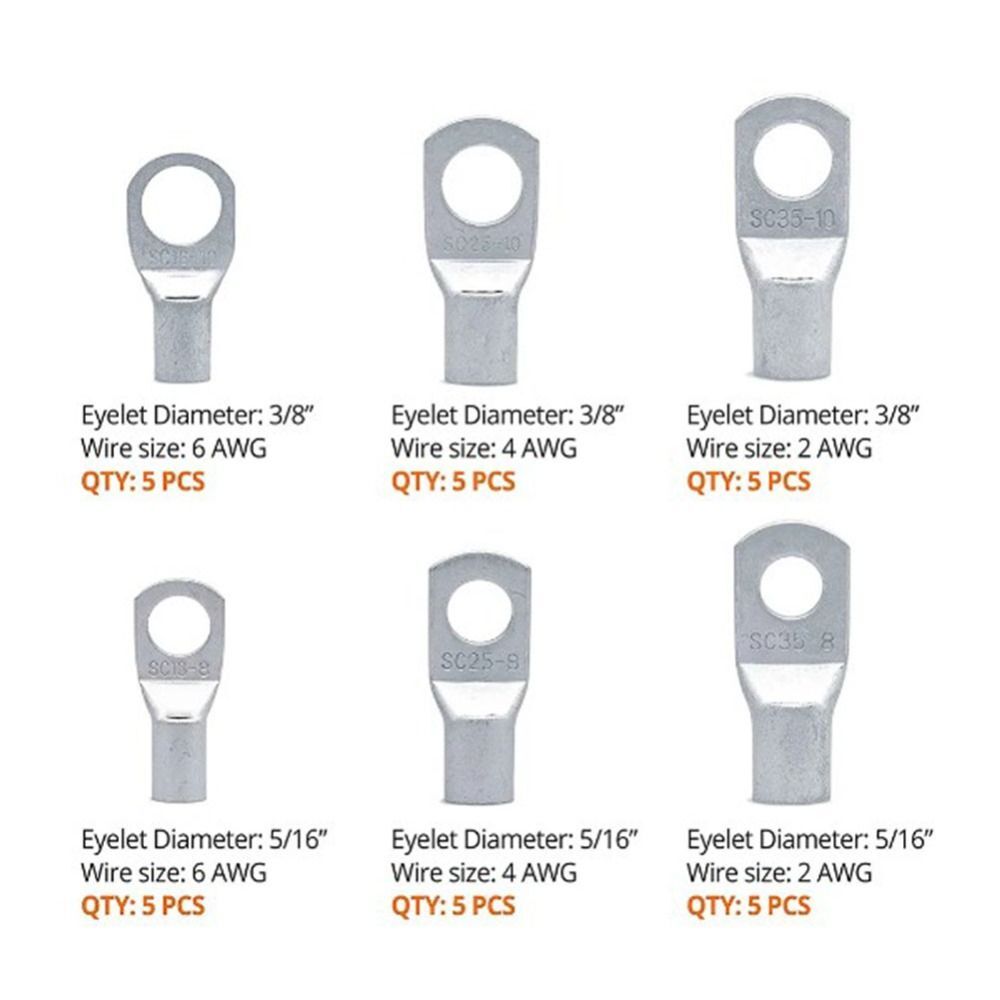 30Pcs SC35 25 16 Battery Cable Ends SC Ring Terminals Connectors Golf Carts eBay