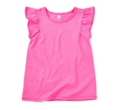 TEA COLLECTION Mini PomPom Flutter-Sleeve Top - Carousel Pink - NWT Girls 10