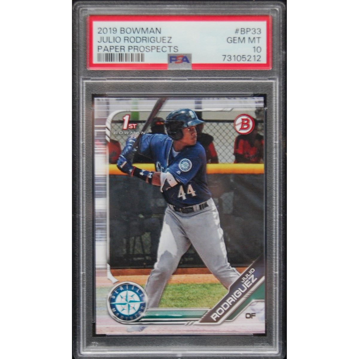 2019 BOWMAN PROSPECTS CHROME JULIO RODRIGUEZ #BCP33 RC PSA 10 Gem