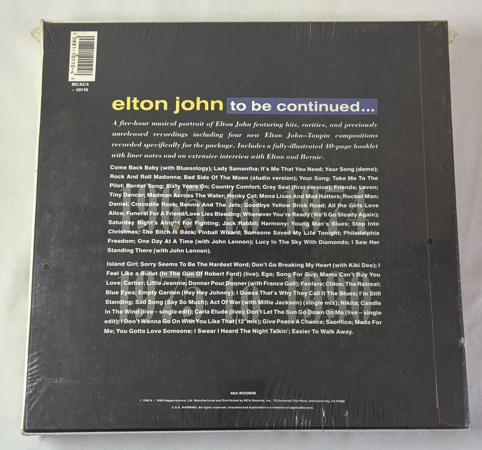 SEALED CASSETTE box set ~ ELTON JOHN To Be Continued... Foto 2 de 2