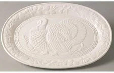 DII  Design Imports Ceramic Oval Turkey Platter ~~Cream Colored~~  NEW