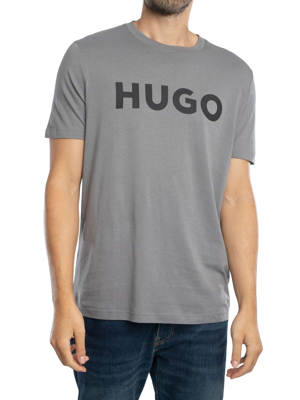 Футболка HUGO Herren с рисунком Dulivio, grau