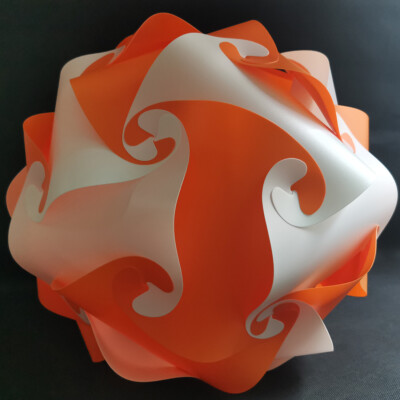 Bzwoyk 30 PCS White-Orange IQ Puzzle Jigsaw Light Lamp Shade Ceiling Lampshade