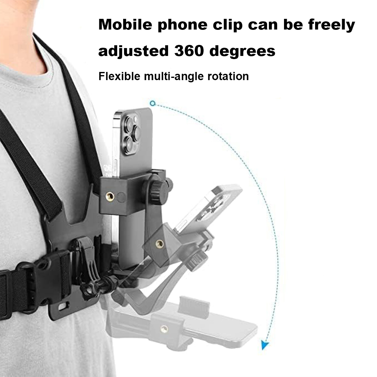 Chest Mount Harness Strap Phone Holder Action Camera Mount for Mobile