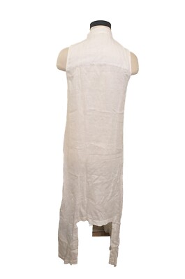 Touche Womens Shirt Dress White Linen Swim Cover Up Sz S Button-up  Sleeveless M4 | eBay