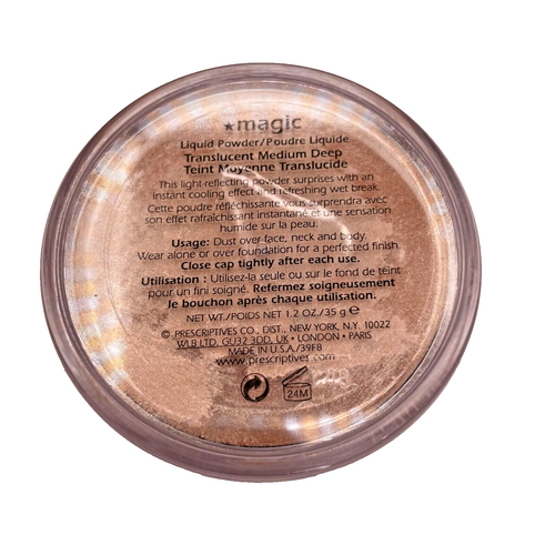Magic Prescriptives Liquid Powder Translucent MEDIUM DEEP 1.2oz NIB Full Size - Picture 2 of 10