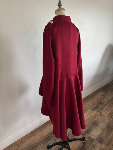 Scarlet Darkness High-Low Jacket Steampunk Gothic - Burgundy - Size XL - NEW - Picture 5 of 7