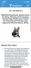 BARKLESS Dog Muzzle, Basket Muzzle for Biting, Chewing and Scavenging, Humane L