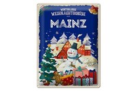 Blechschild WeihnachtsgrüßE Mainz Geschenk Fest Deko Schild 30X40 Cm