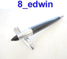  Collectable Vintage Stately Silver and Black Art Dec Style Fountain Pen GG811S
