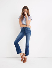 JEANS NUOVO MADEWELL $128 CALI DEMI-BOOT IN MARCO WASH TAGLIA 24