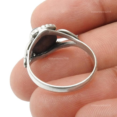 Women Gift Smoky Quartz Gemstone Boho Cocktail Ring Jewelry Solid Silver - Picture 5 of 7