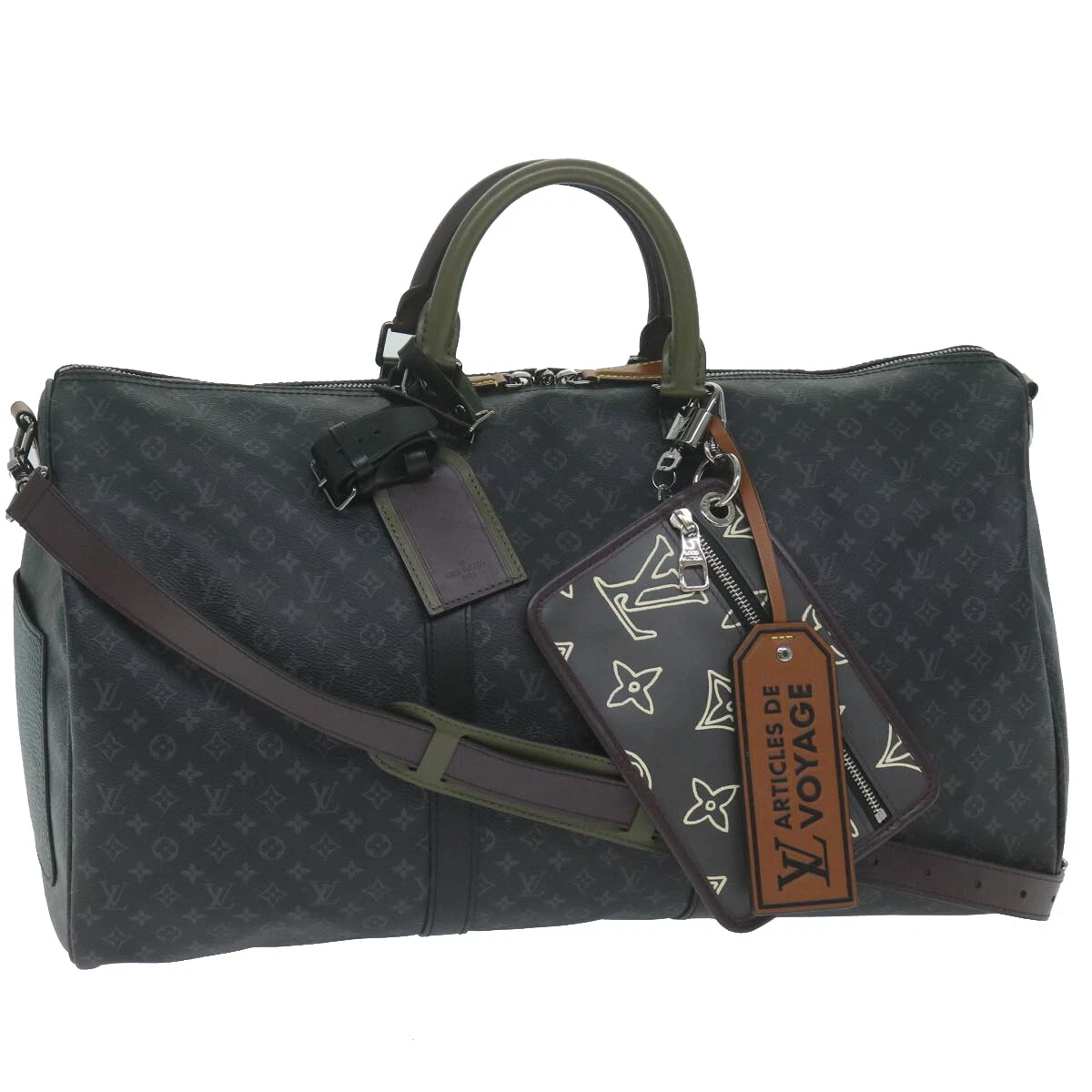 LOUIS VUITTON Monogram Eclipse Keepall Bandouliere 50 Bag M56856  