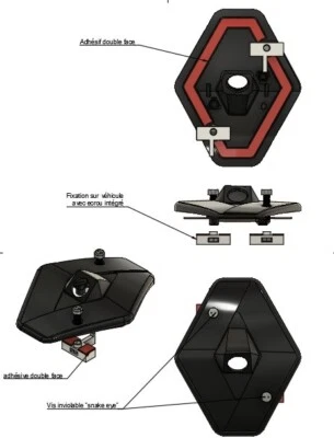 Support caméra arrière RENAULT CAPTUR - système anti-vol - Photo 1/4