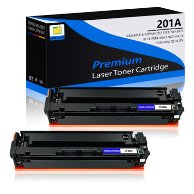 2PK Black CF400A 201A Toner Cartridge for HP Color LaserJet Pro M252 MFP M277dw