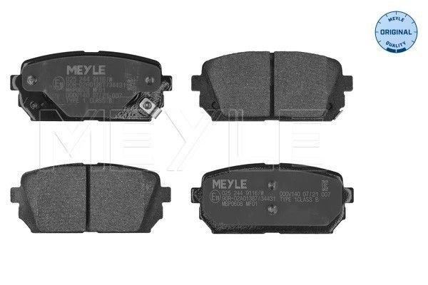 Plaquettes de frein Meyle 025 244 9116/W pour freins à disque d'origine auto