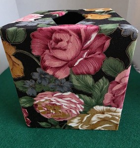 Floral Fabric Cardboard Tissue Cube Box Cover