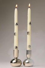 NEW Set of 2 Anthropologie Halloween Spider Mystic Icon Taper Candles SOLD OUT